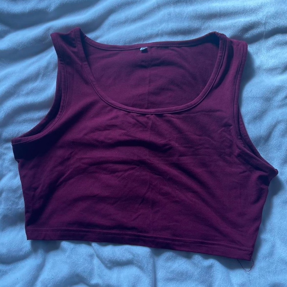 Women's Burgundy Crop Top